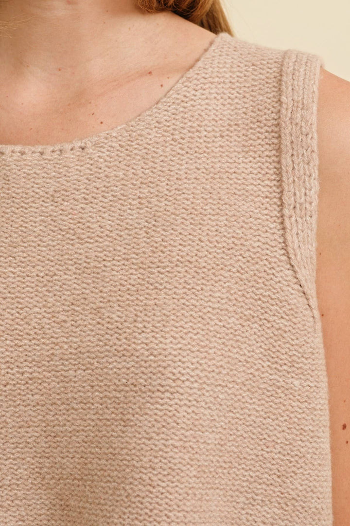 BACK BOW TIE SLEEVELESS SWEATER - Cowgirl Charm