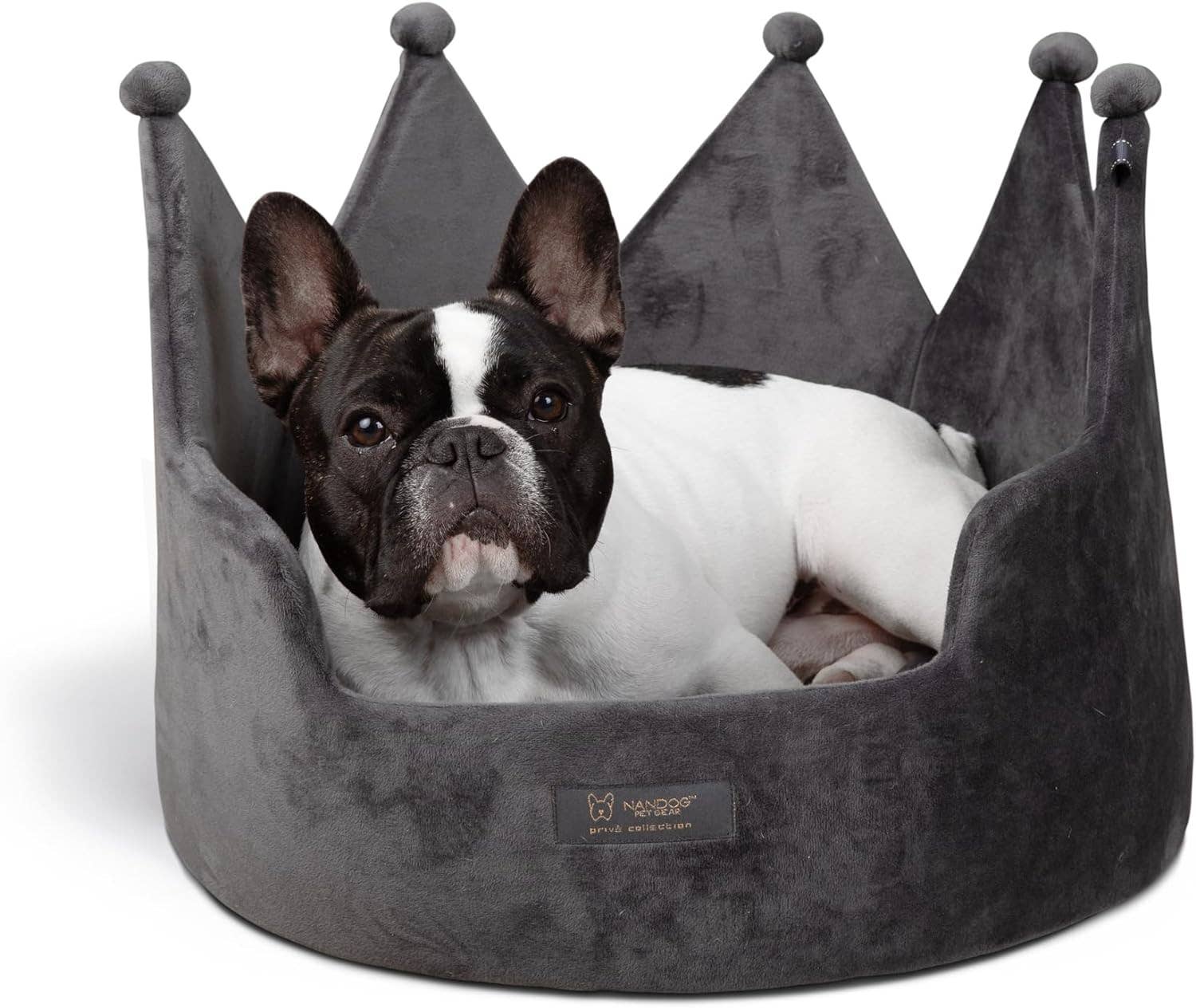 NANDOG Prive Collection Large Crown Bed (D. GRAY)
