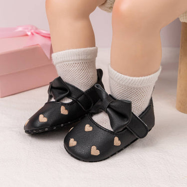 Black w/gold heart infant shoes - Cowgirl Charm