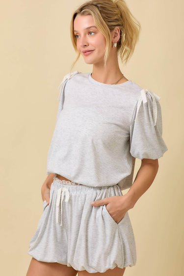 Bubble Hem Shorts With Lace Ruffle - Cowgirl Charm