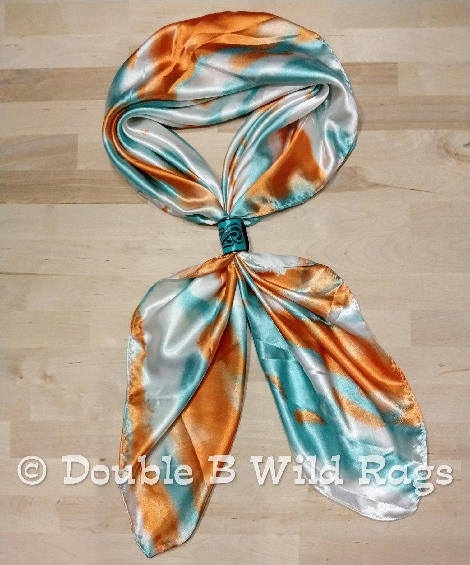 Wild Rag Orange and Light teal green