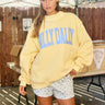 Black Dilly Dally mockneck sweatshirt by BUCKETLIST INC, featuring a relaxed fit and soft fabric, displayed on a hanger.