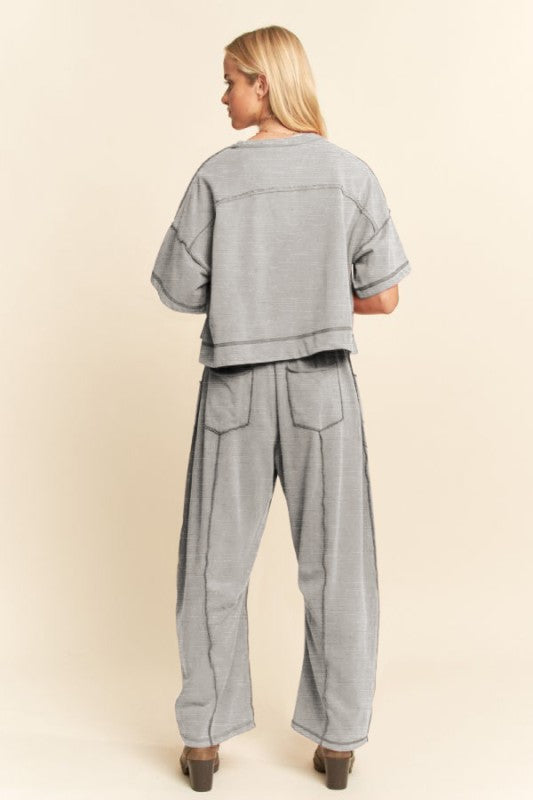 Mineral Washed Exposed Barrel Pants Set