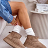 Camel Faux Fur Lined Ultra Mini Platform Women's Ankle Boots - Cowgirl Charm