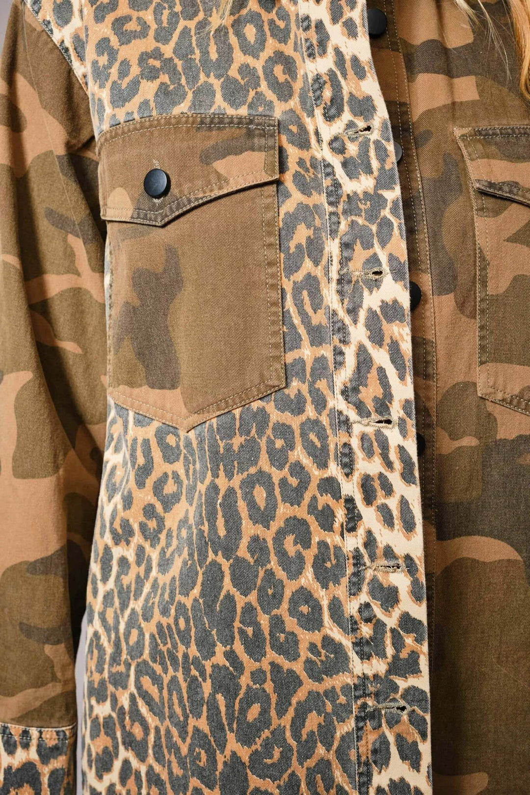 Camo Leopard Snap Jacket - Cowgirl Charm