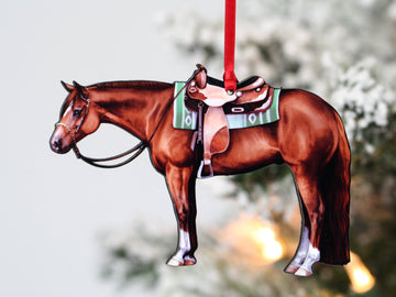 Chestnut Western Quarter Horse Ornament