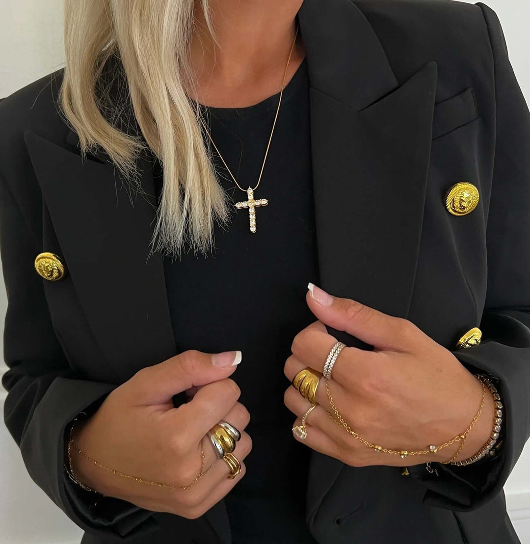 Chansuttpearls DIAMOND CROSS NECKLACE - Cowgirl Charm