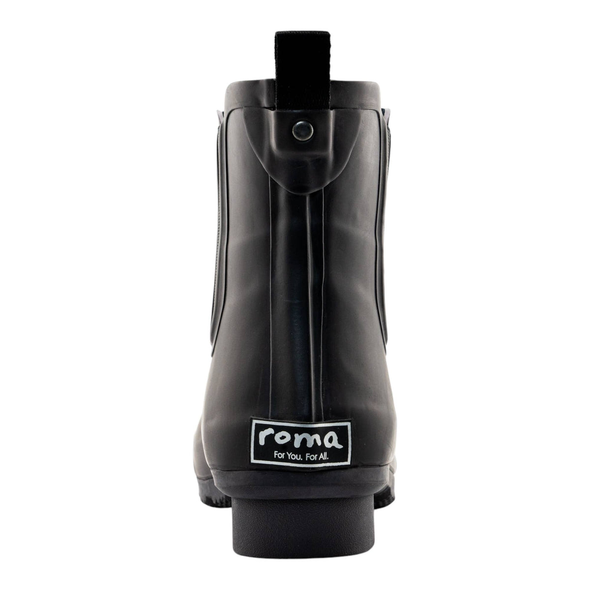 Roma Boots Chelsea matte eggplant women's ankle rain boots with a sleek, waterproof design and ankle height.