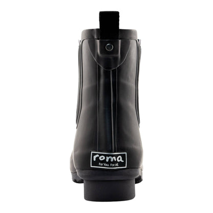 Roma Boots Chelsea matte eggplant women's ankle rain boots with a sleek, waterproof design and ankle height.
