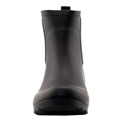 Roma Boots Chelsea matte eggplant women's ankle rain boots, stylish waterproof shoes with a matte finish for women.