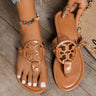 Classy Cutout Toe Post Flat Sandals - Cowgirl Charm