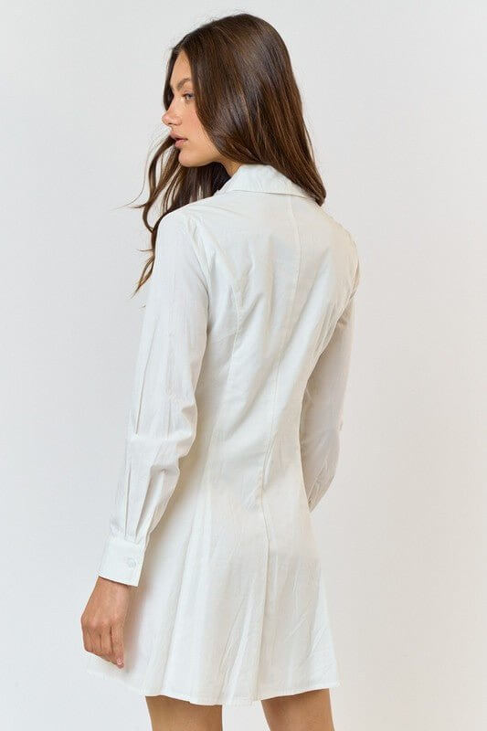 Collared Pintuck Corset Shirt Dress - Cowgirl Charm