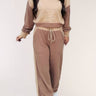Color Block Drop Shoulder Lace - up High Waist Pants Set - Cowgirl Charm