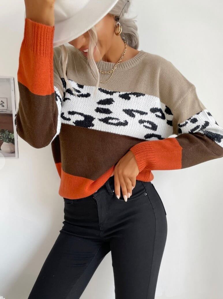 Color Block Fall Sweater - Cowgirl Charm