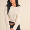 Cotton Slub Cutout Back Long Sleeve Layering Top - Cowgirl Charm