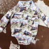Cowboy Train Pearl Snap Onesie - Cowgirl Charm