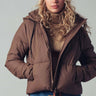 Cozy Drawstring Hooded Puffer Jacket - Cowgirl Charm
