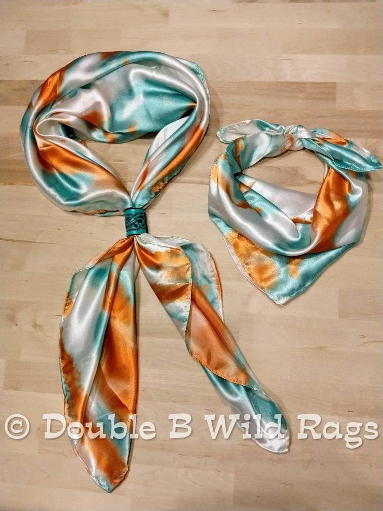 Wild Rag Orange and Light teal green