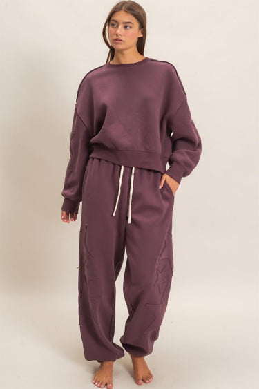 Plum Star Appliqué Sweatpants | Women's Cozy Joggers