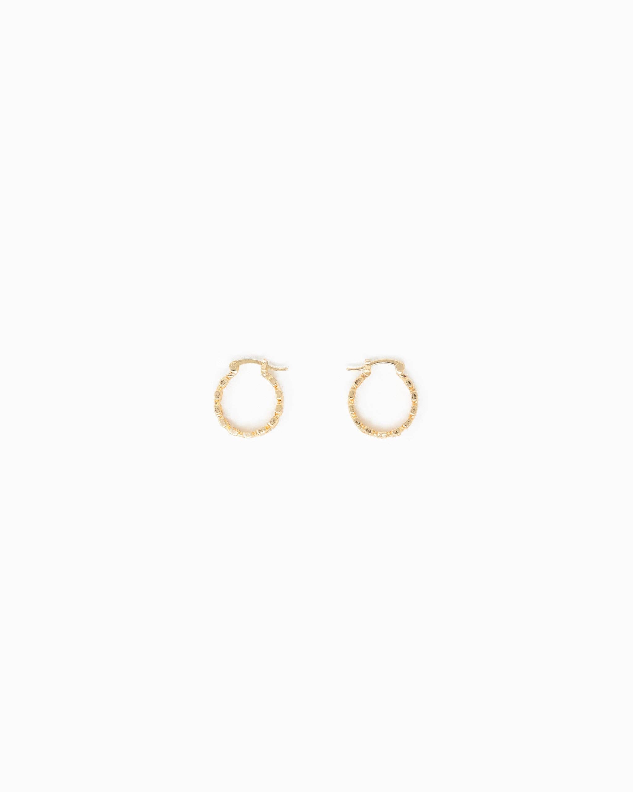 Checkered Pattern Cutout Hoop Earrings