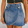 Denim High Waist Wrapped Mini Skirt - Cowgirl Charm