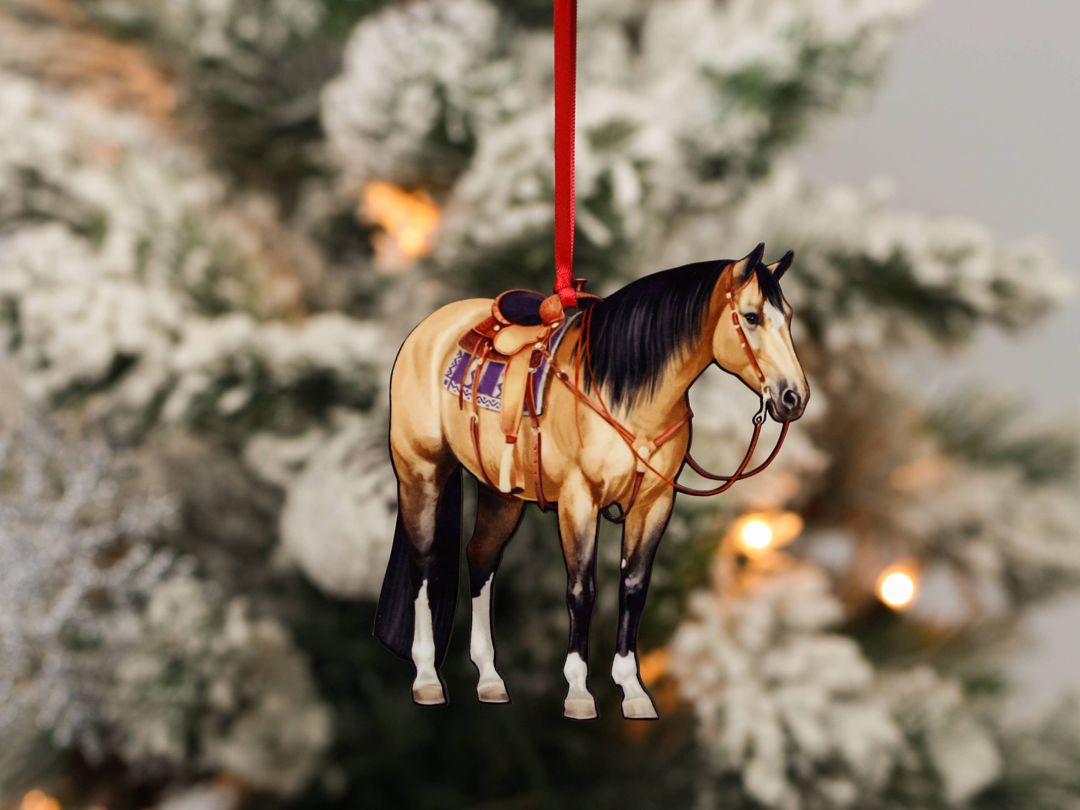 Buckskin Western Ranch Horse Ornament - Quarter Horse Decor