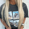 Distressed Cowboy Stamps Graphic Tee - Cowgirl Charm