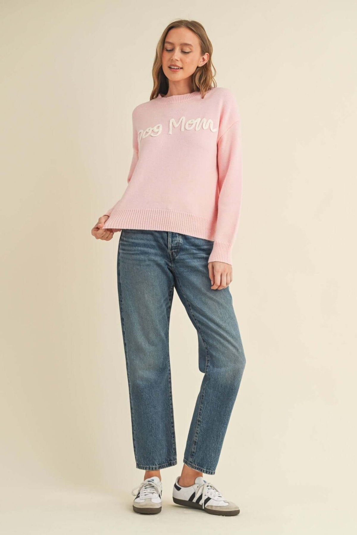 Gray Dog Mom sweater from Cloud Ten featuring a cozy knit design, perfect for dog lovers and casual wear.