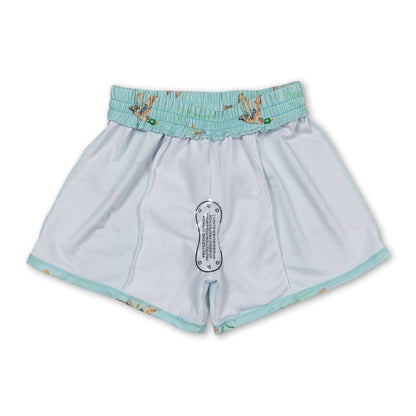 Kids boys summer swim trunks featuring duck print from Yawoo Garments, lightweight and suitable for outdoor swimming and beach days.
