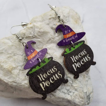 Witch Hocus Pocus Halloween Earrings