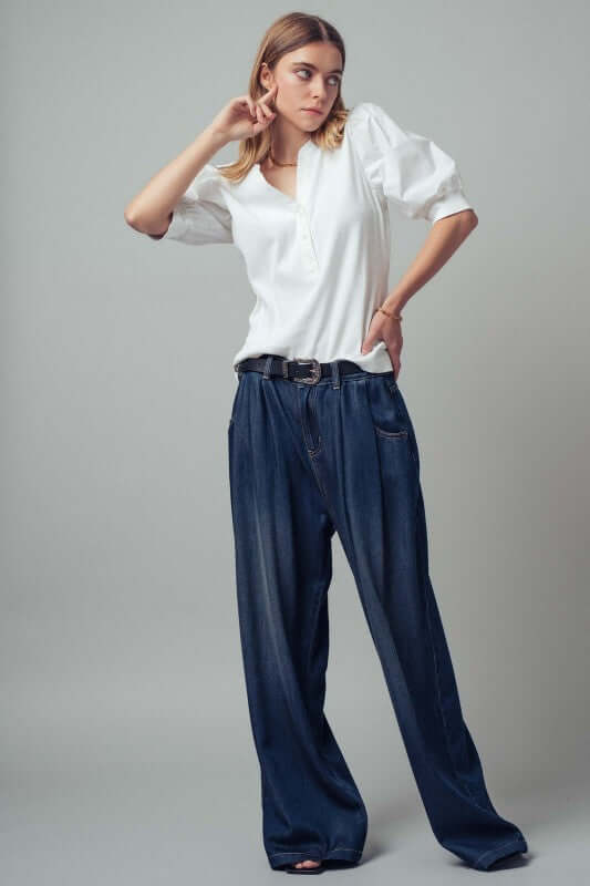 Soft pink puff sleeve blouse with delicate fabric and feminine design, from trend:notes.
