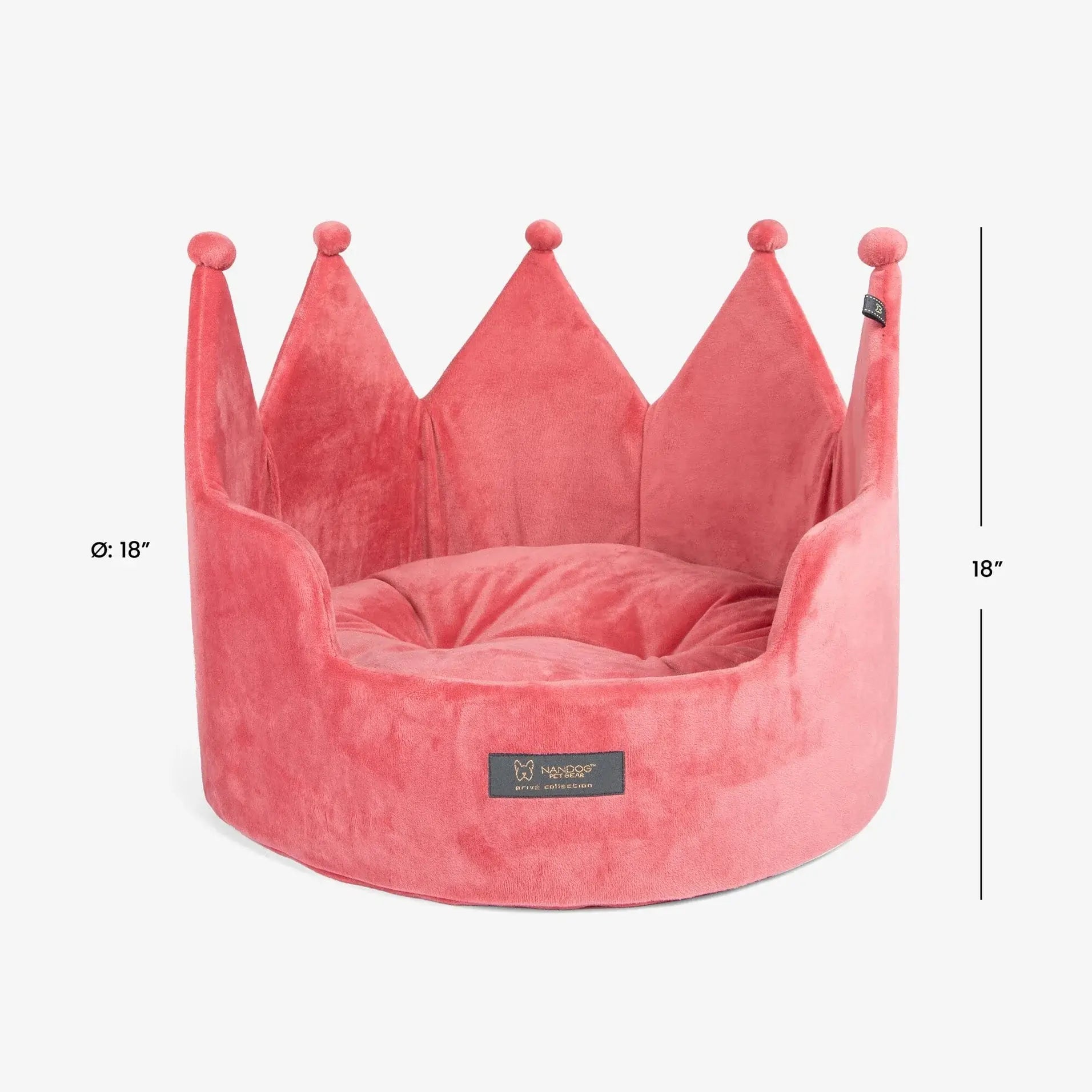 NANDOG Prive Collection Large Crown Bed -ROYAL PINK