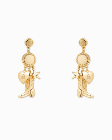 All Star Western Boot Charm Drop Earrings