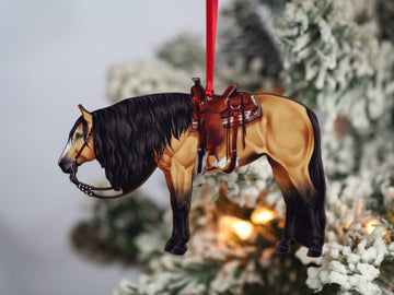 Buckskin Western Horse Ornament - Paint Horse Christmas