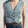 EE: Some Denim Checker Print Vest - Cowgirl Charm
