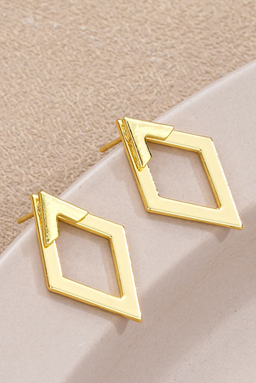 LDC Rhombus Shape Plated Alloy Stud Earrings