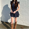 ee:some Mineral Washed Smocked Waist Mini Dress - Cowgirl Charm