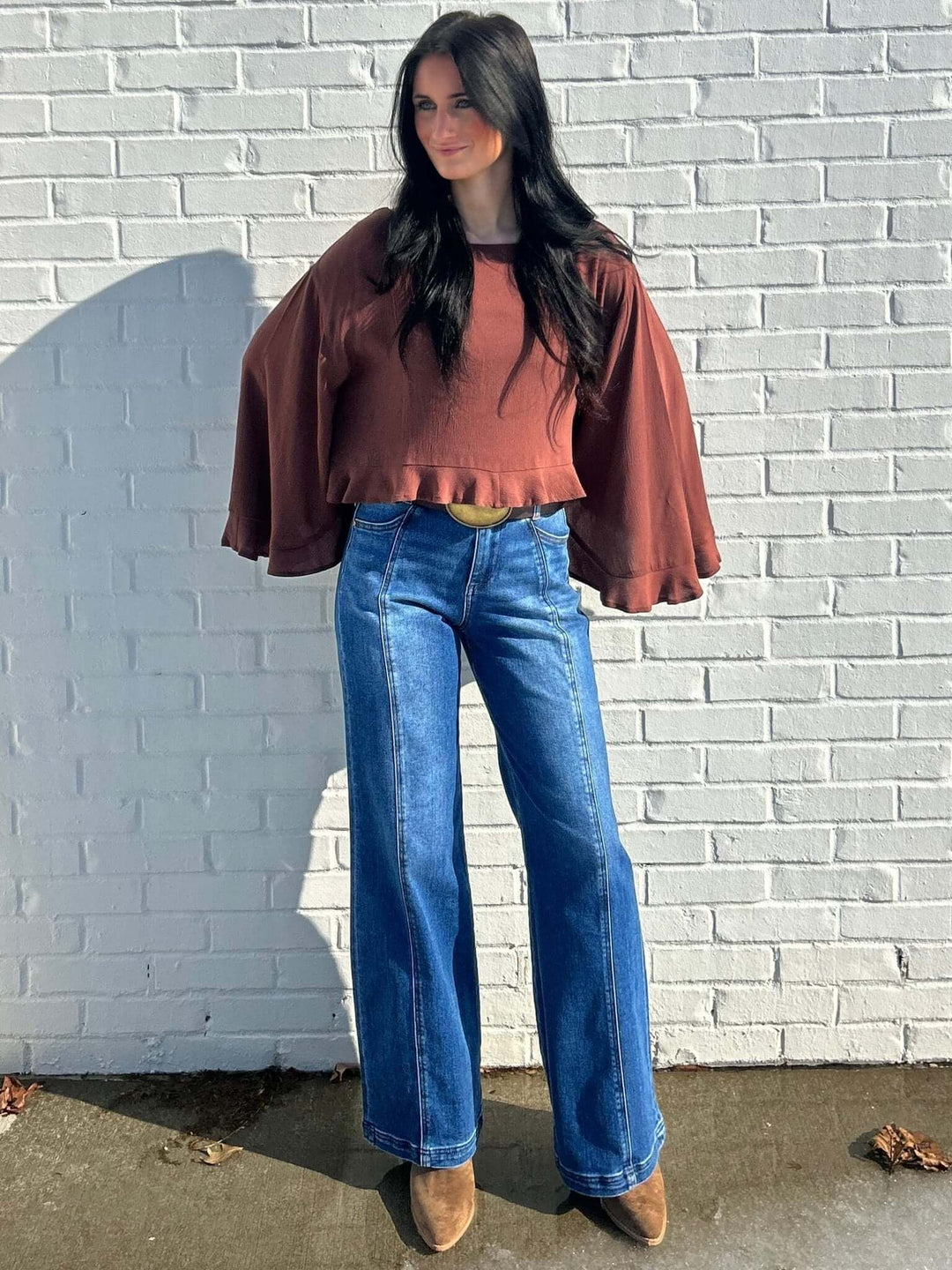 ee:some ruffled long sleeve top - Cowgirl Charm