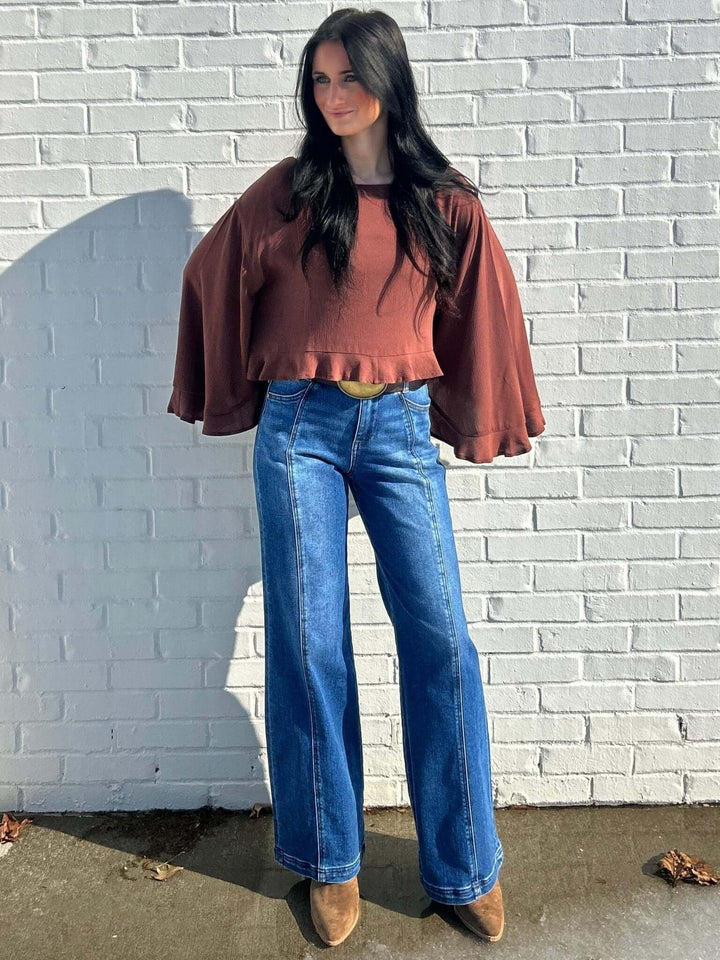 ee:some ruffled long sleeve top - Cowgirl Charm