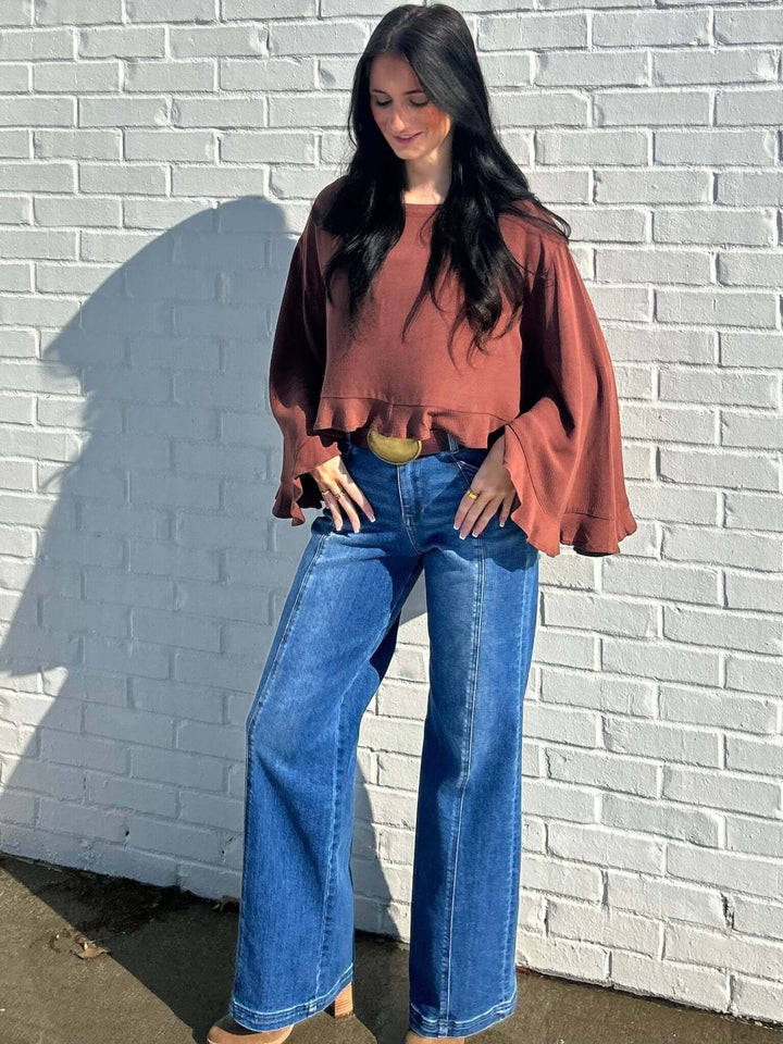 ee:some ruffled long sleeve top - Cowgirl Charm