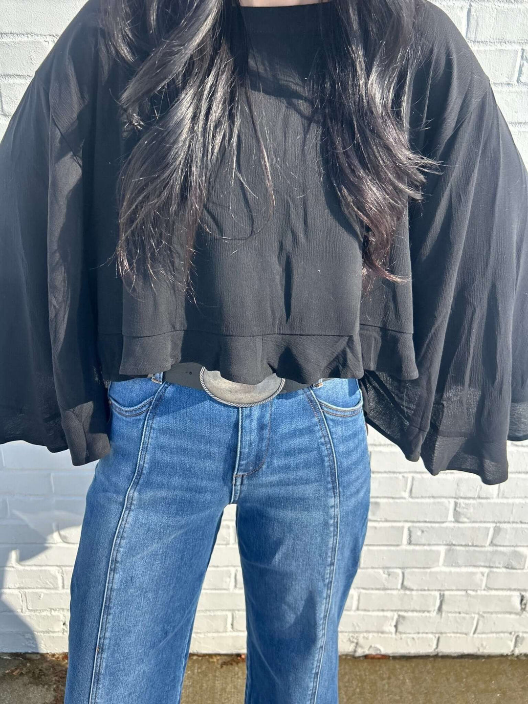 ee:some ruffled long sleeve top - Cowgirl Charm