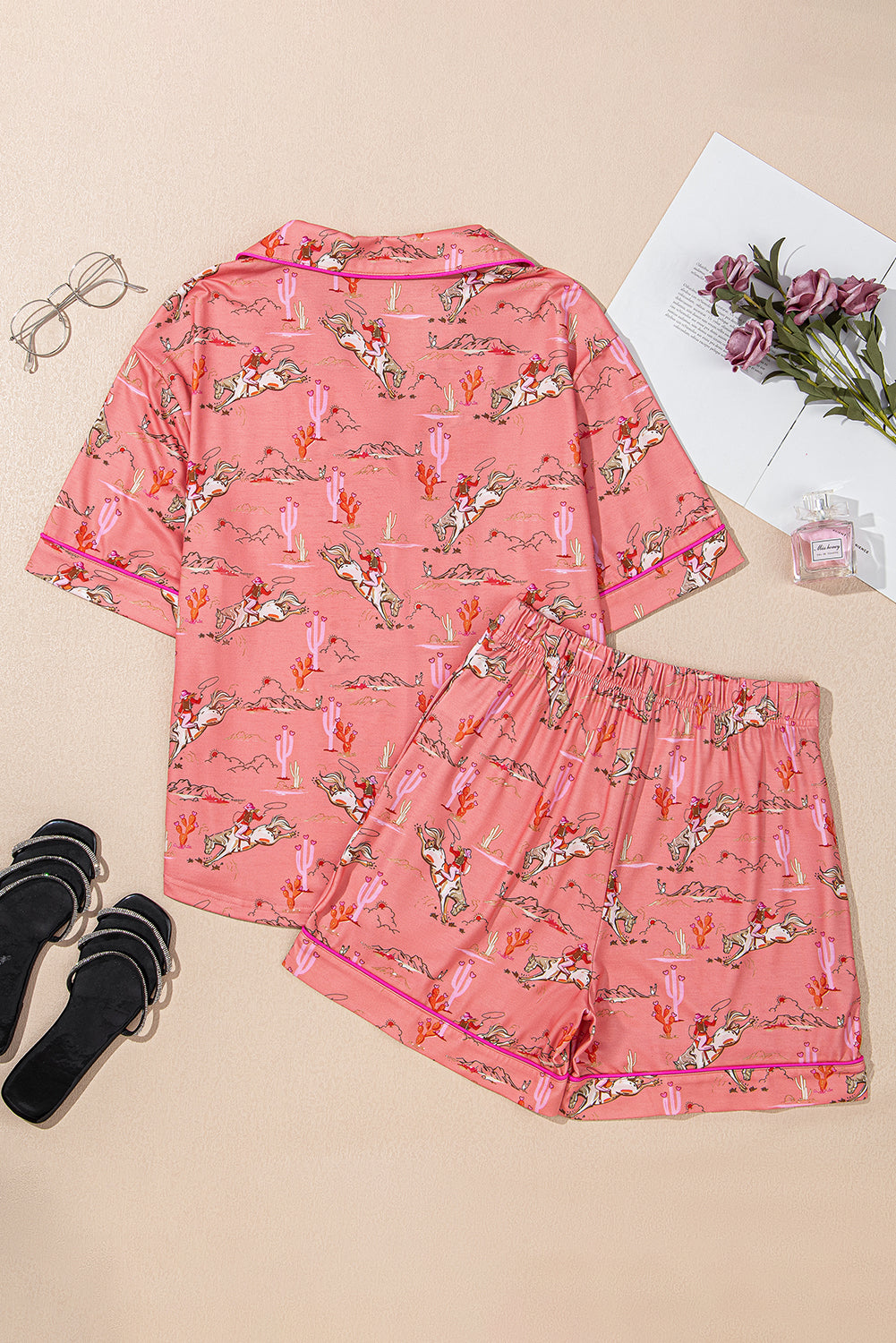 Blossom Cowgirl Country Print Pajamas Set
