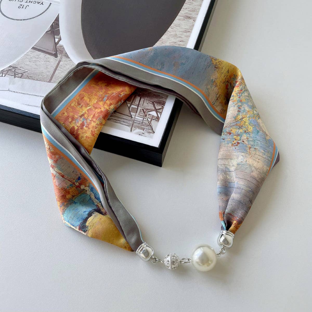 Magnetic Silk Scarf Necklace – Elegant Neck Wrap_CWASC0752