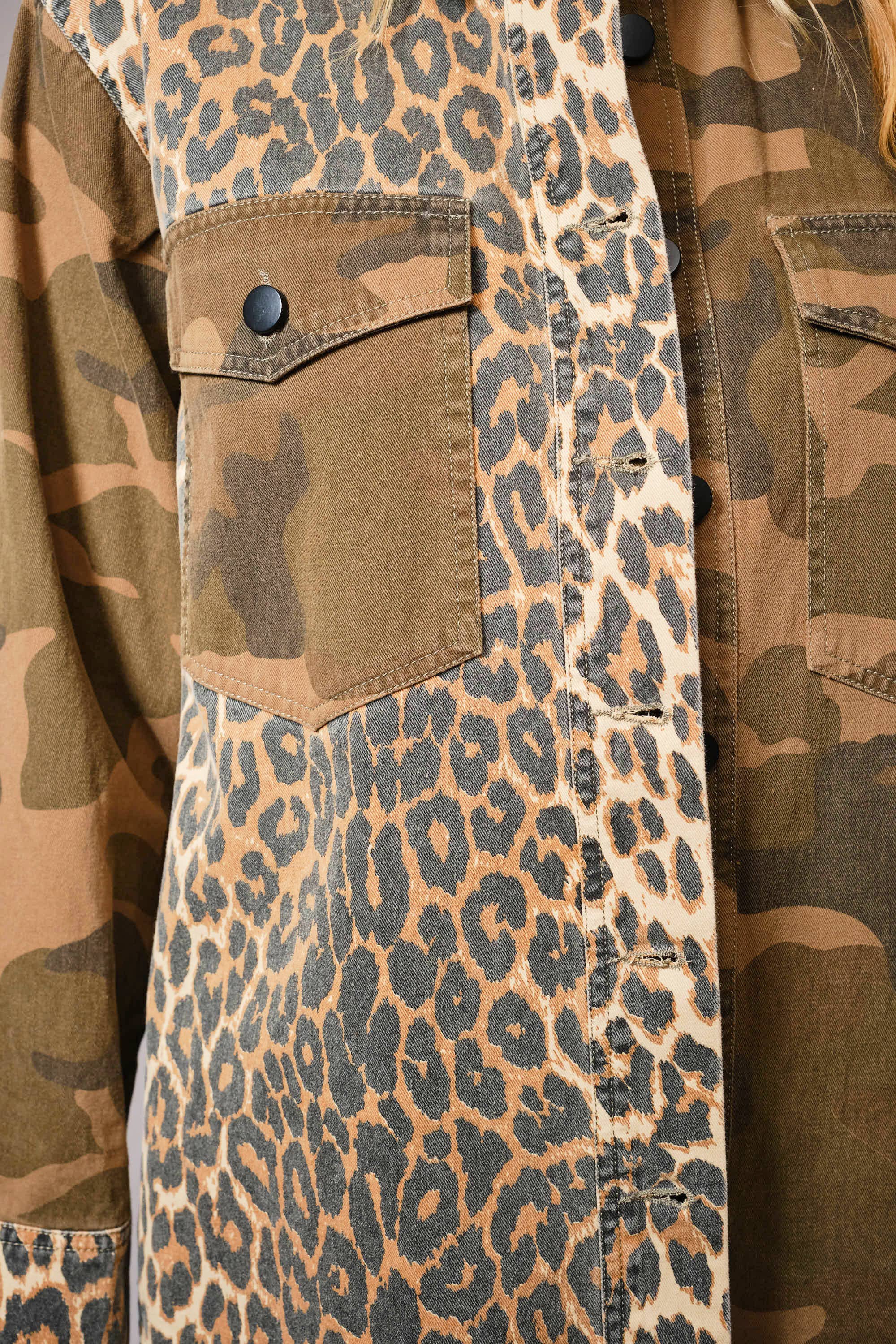 Camo Leopard Snap Jacket