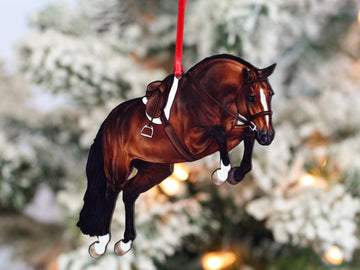 Equestrian Hunter Horse Ornament - Bay Jumping Horse Décor
