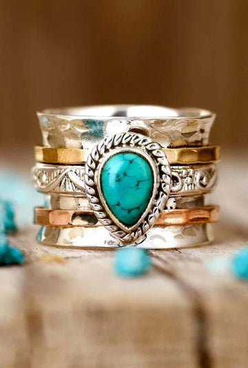 Teardrop Natural Stone Ring