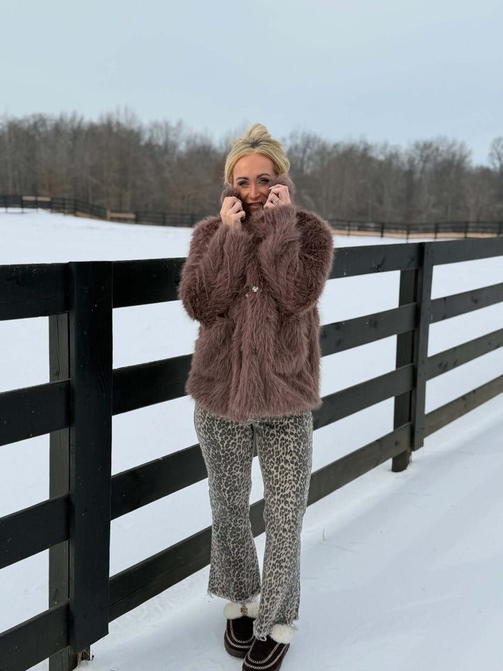 Faux Fur Coat - Cowgirl Charm