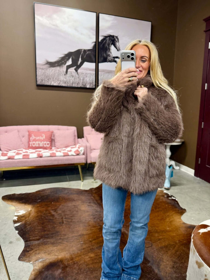 Faux Fur Coat - Cowgirl Charm