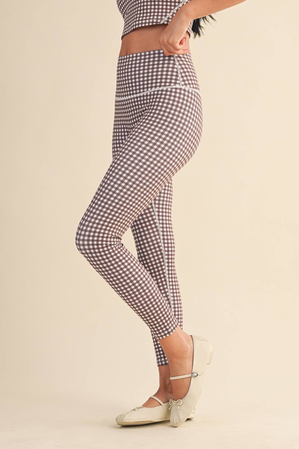 Gingham Print Aligned Performance High-Rise Leggings