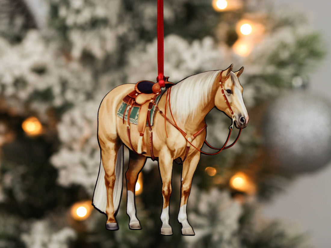 Palomino Western Ranch Horse Ornament - Quarter Horse Decor